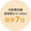 名鉄豊田線黒笹駅から500m（徒歩7分）